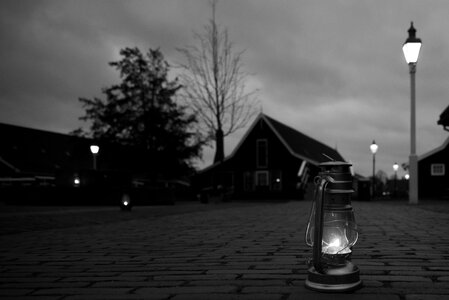 Dark lamp night photo