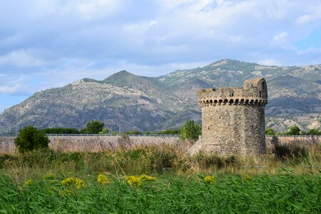 Italy countryside medieval tower photo