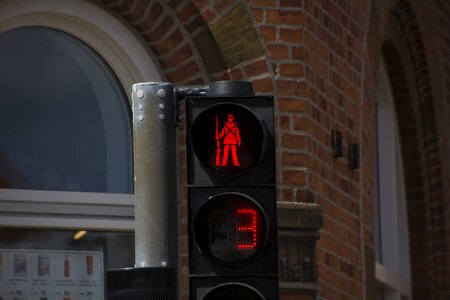 Light signal road little green man