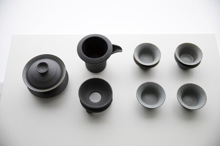 Teacup gray tea photo