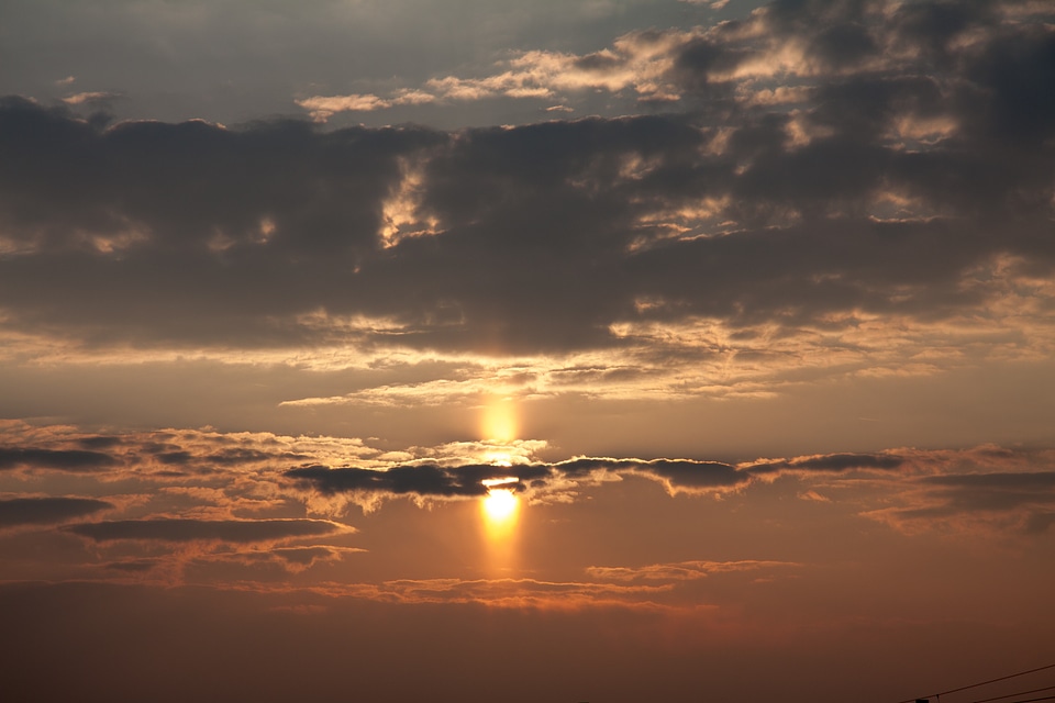 Clouds sun sunbeam