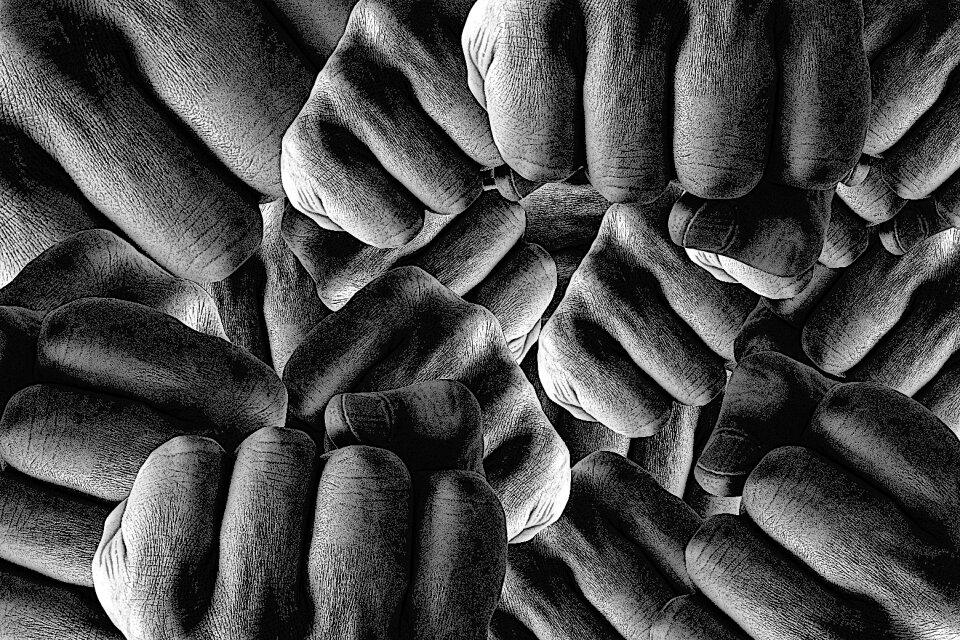 Fingers drawing violence