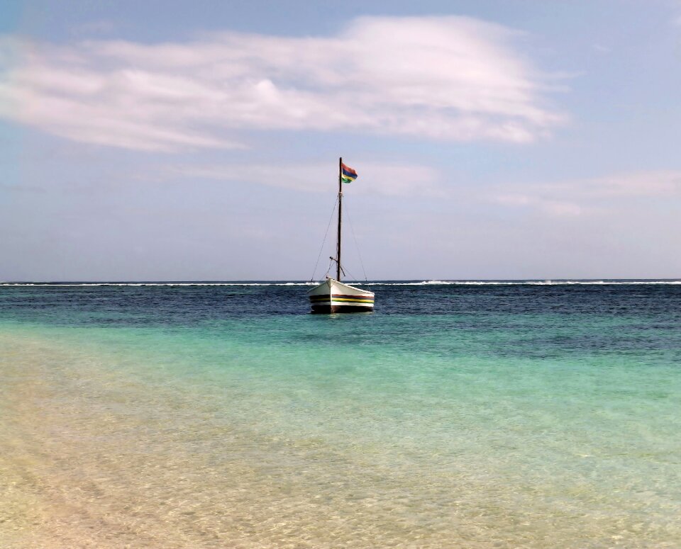 Beach sailboat mauritius