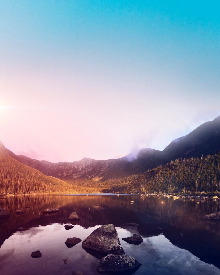 Landscape lake mountain