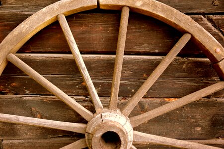 Wagon wheel wood old photo