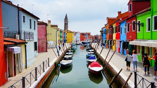 Cottages colored houses burano