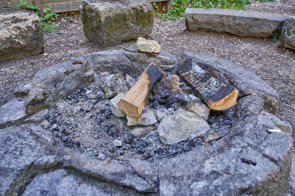 Embers campfire wood