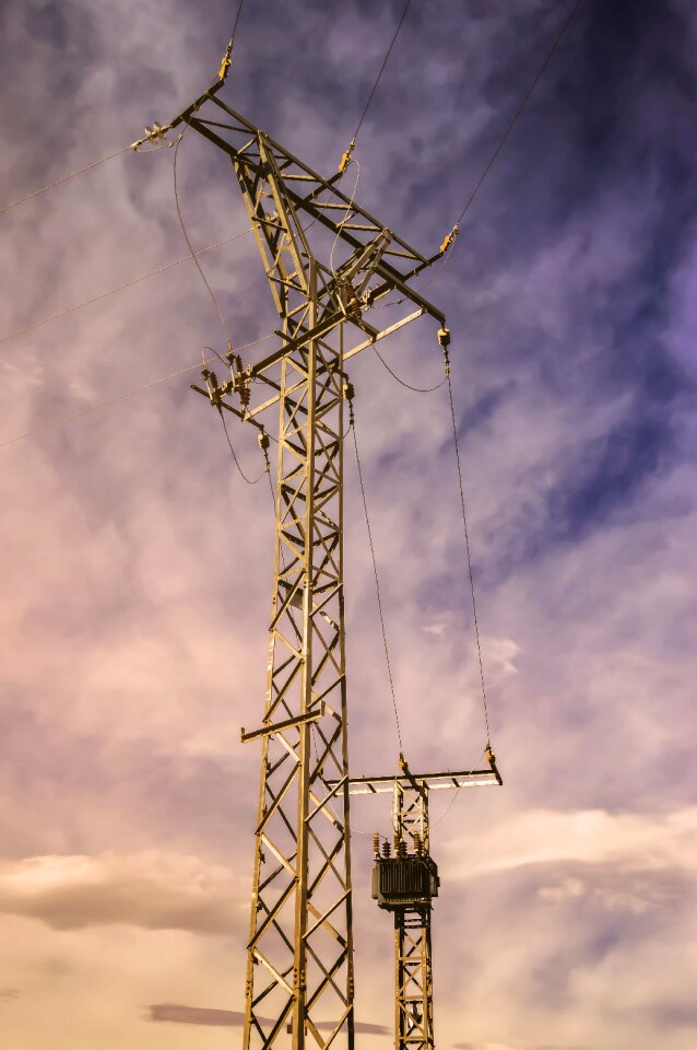 Hv electric cables power lines