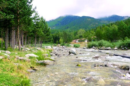 Landscape siberia mountain river photo