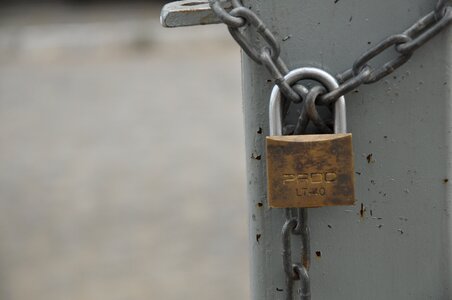 Padlock the padlock on the gate padlock security