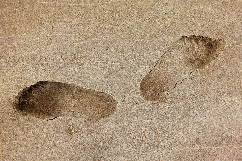 Sand beach footstep