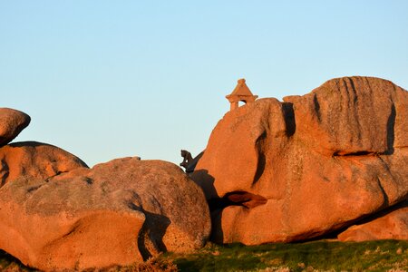 Coast rock red granite photo