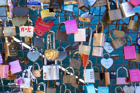 Lock railing love locks