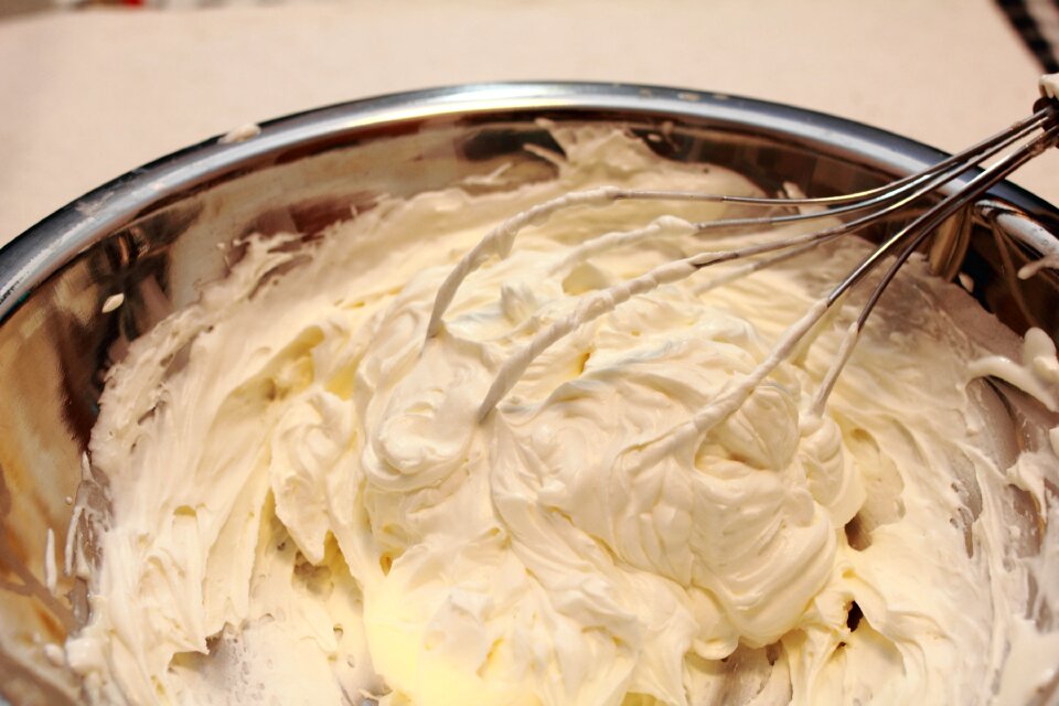 Yogurt mixed with yogurt cake milk