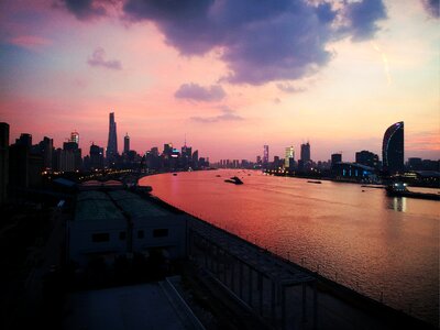 Huangpu river riverside night view