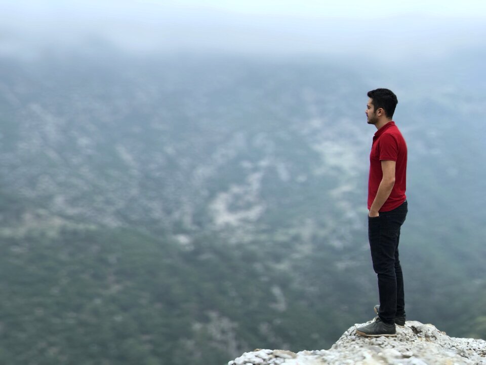 Portrait person mountain