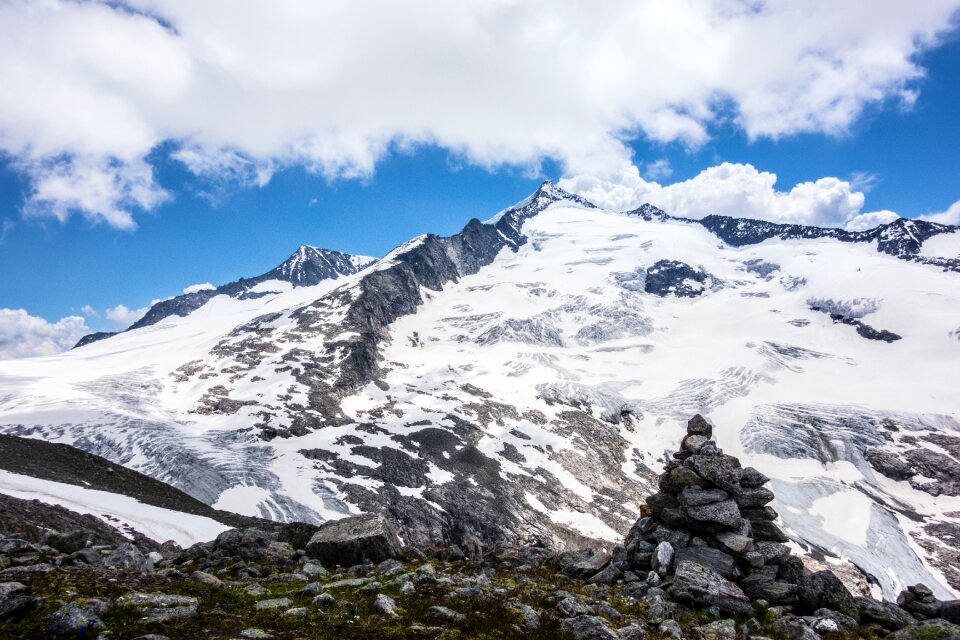 Snow mountains landscape