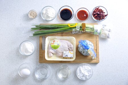 Food decoration ingredients description a top view shooting
