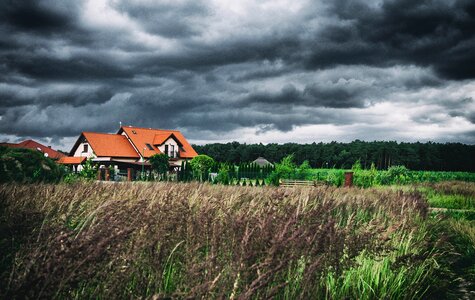 Buildings storm gloomily photo