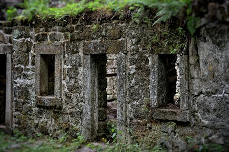 The disintegration of the shabby window photo