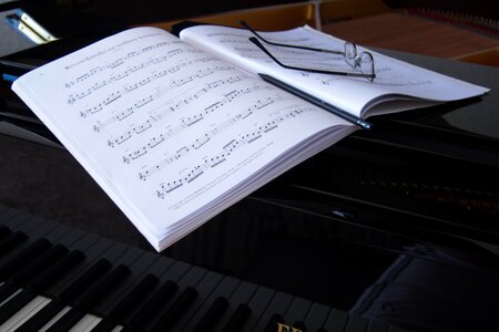 Grand piano book black photo