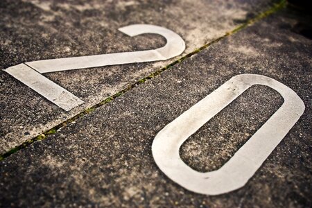 Road marking traffic characters photo