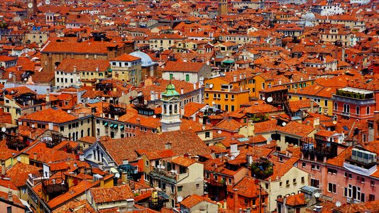 Panorama houses street photo