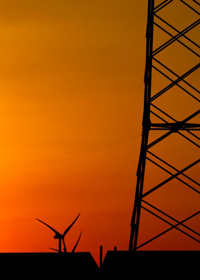 Windräder housetop horizon