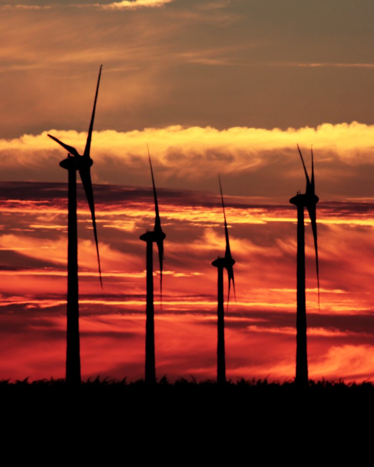 Widmill wind turbines clouds