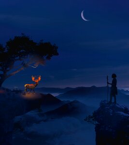 Fantasy deer night photo