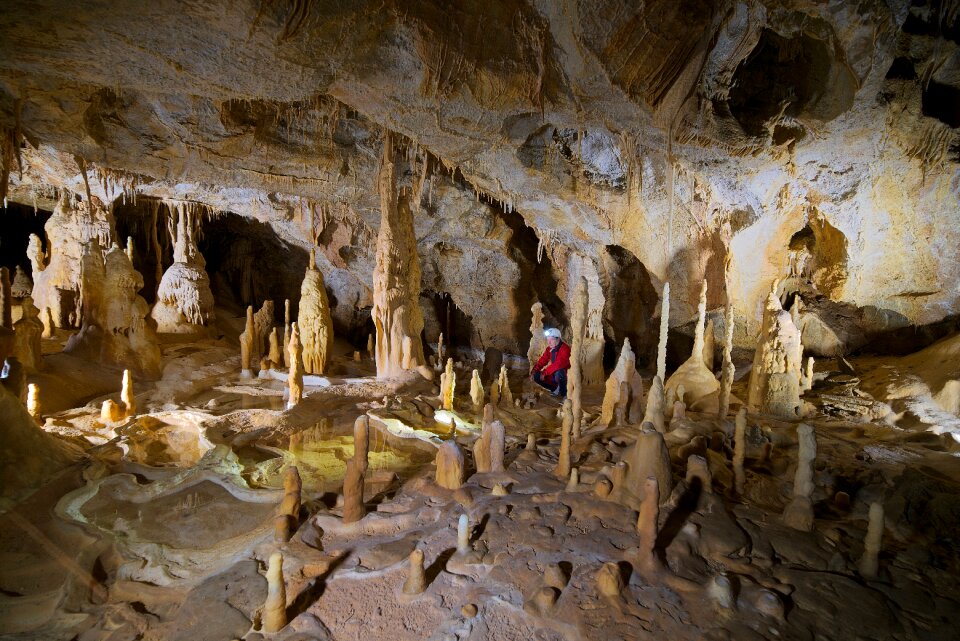 Columns cave stalagmites