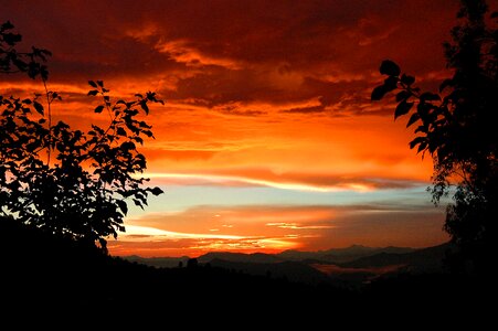 Pauri garhwal red sunset photo