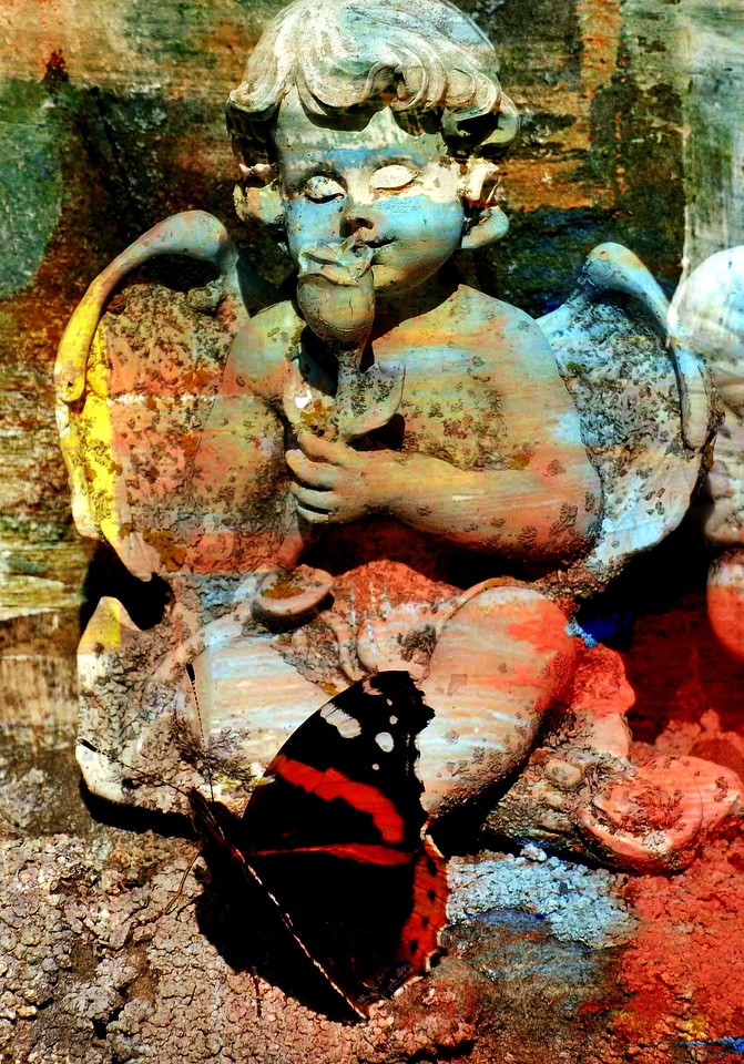 Angel figure statue stone