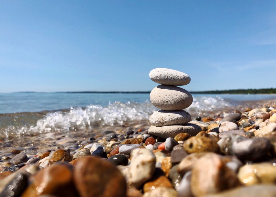 Stacked stones nature photo