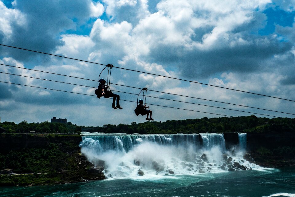 Sky rider cable slide waterfall
