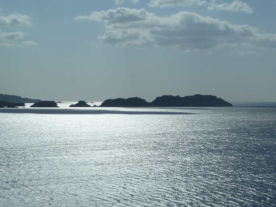 Mediterranean view to the sea island
