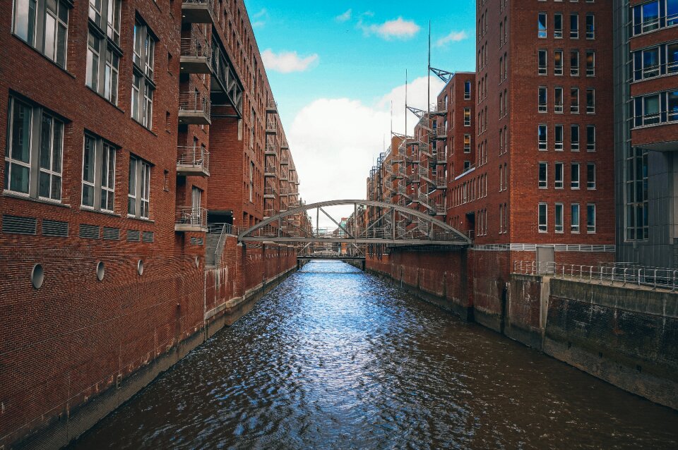 City building river