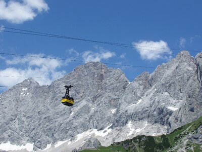 Cable car climbing wall alpine photo