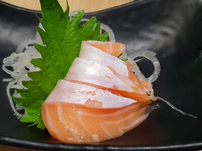 Salmon sushi sashimi photo