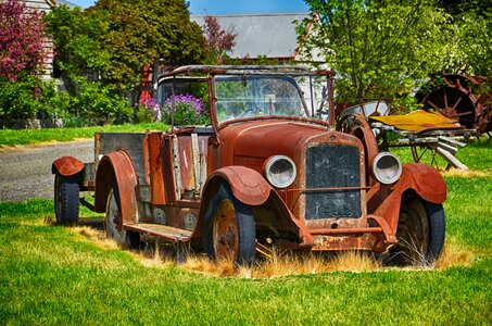 Vintage automobile abandoned photo