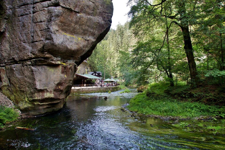 The wild gorge river rocks