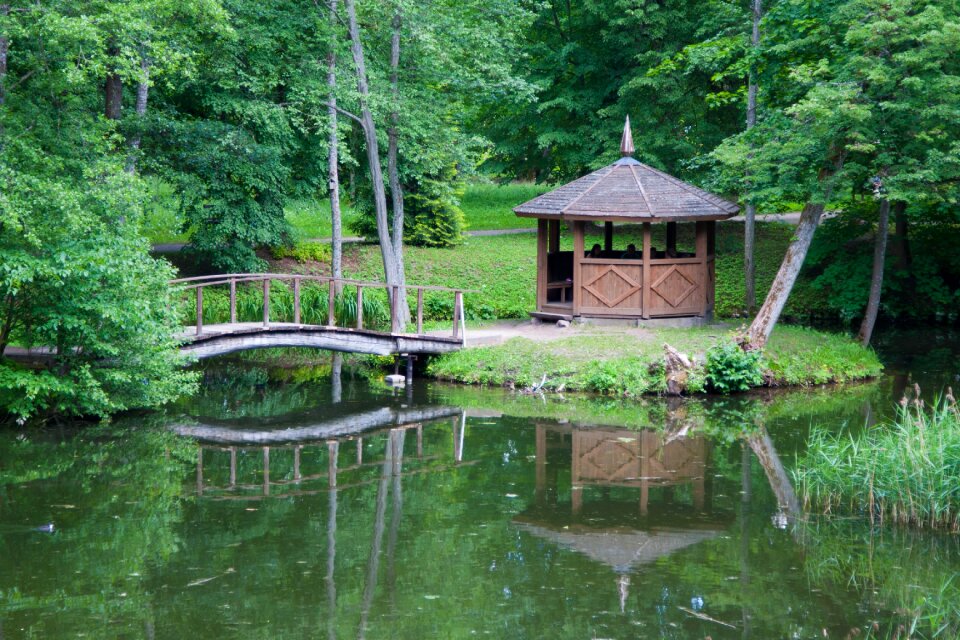 Pond nature gazebo