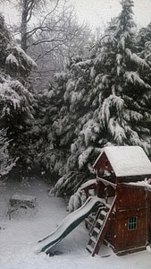 Slide snow childhood photo