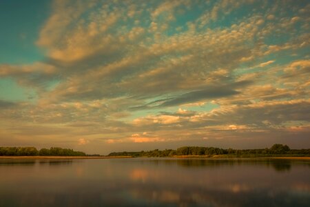 Dawn sky river