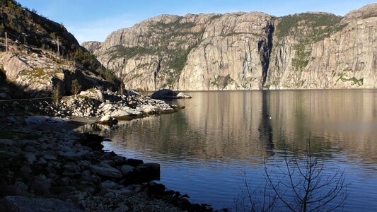 Scenic fjord rock photo