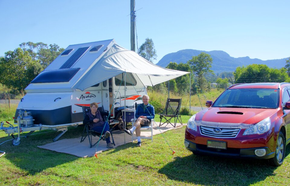 Holiday trailer traveler