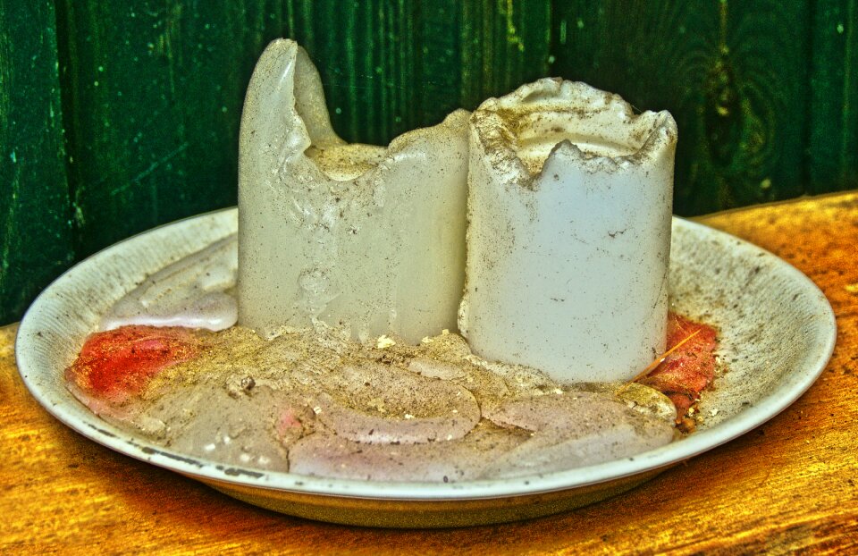 Wax candle dirty vintage