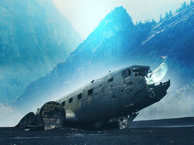 Atmospheric dark airplane