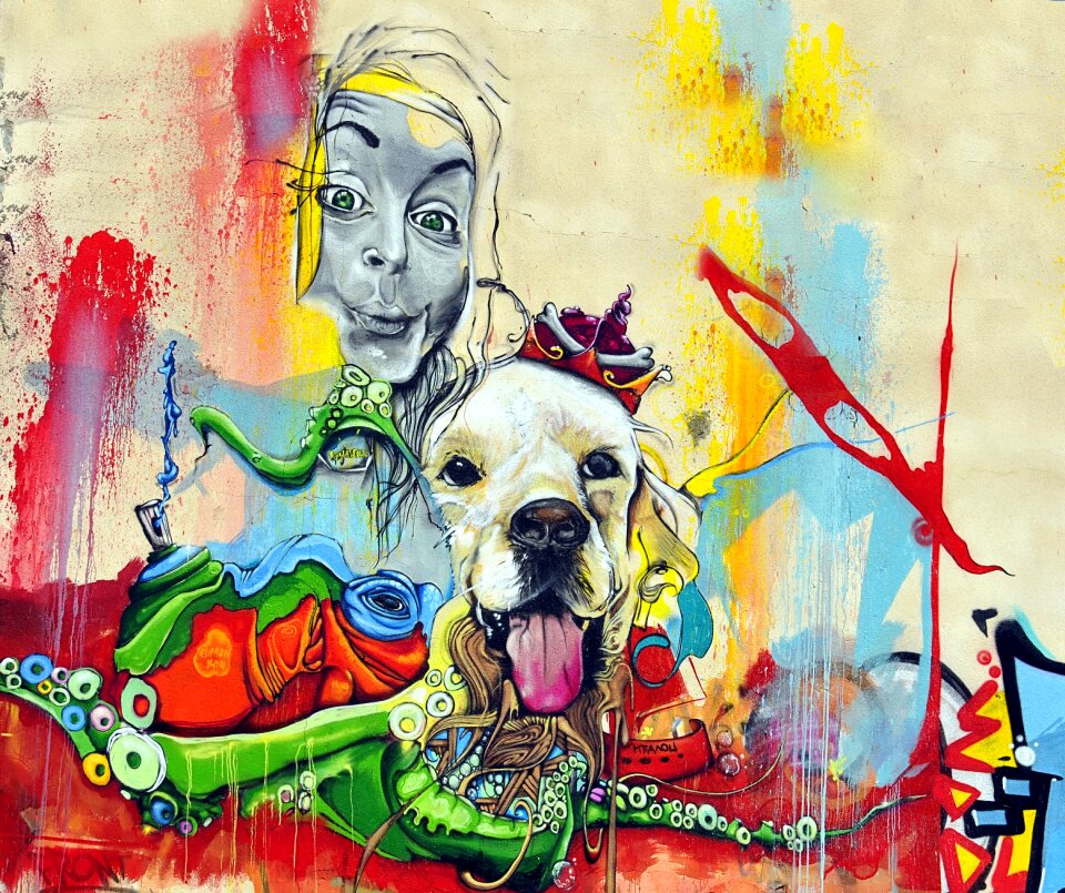 Graphite street art painting