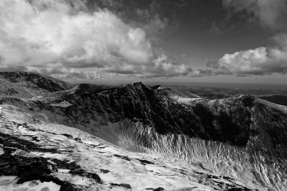 Black and white england landscape